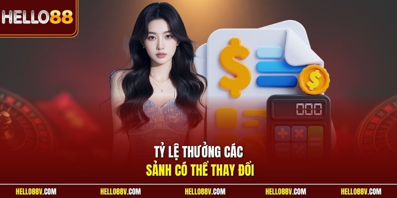 Tỷ lệ thưởng các sảnh có thể thay đổi
